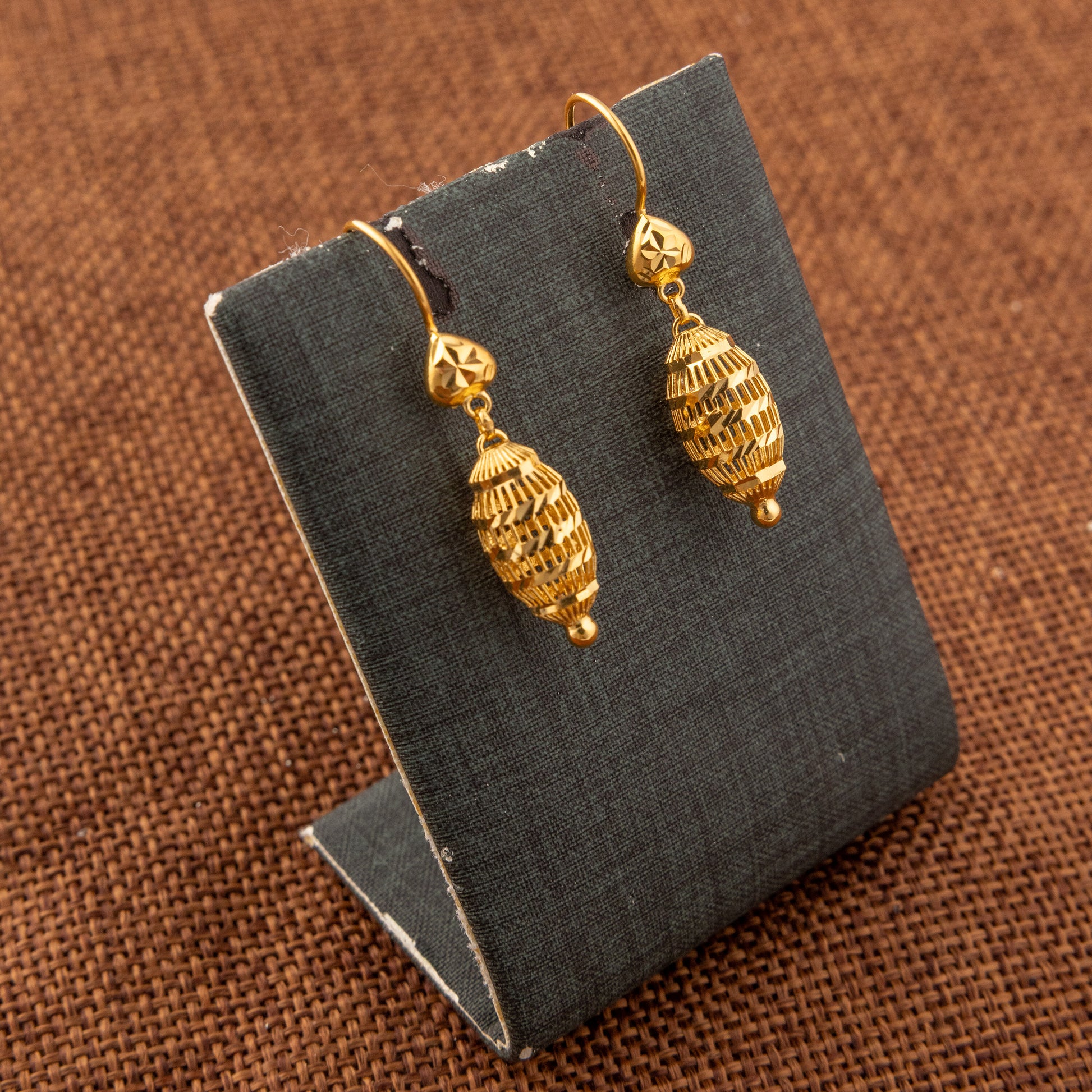 Kid's Bead Drop Earrings (D9) - 925 Silver & 24K Gold Plated - Falaq Jewellery Oman