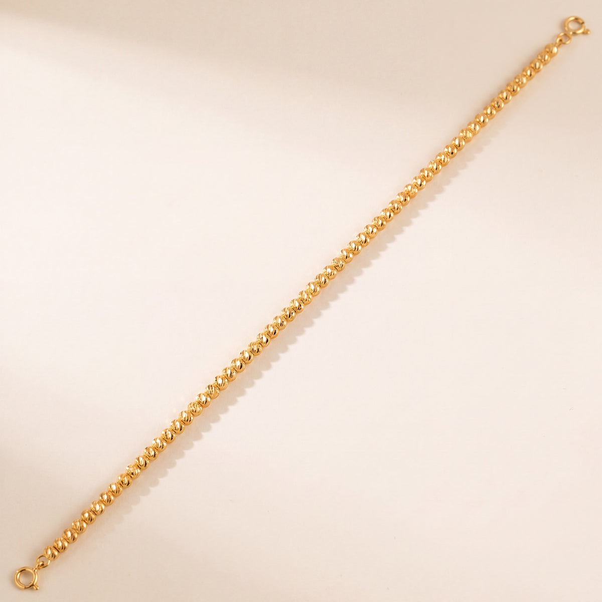 Beads Balls Bracelet (D3), 925 silver 24K gold plated