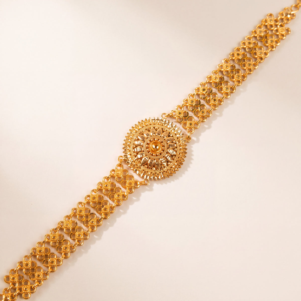 Casting Bracelet Circle (D3), 925 silver 24K gold plated