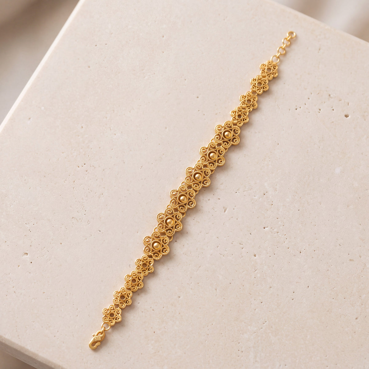 Casting Bracelet (D20) on travertine