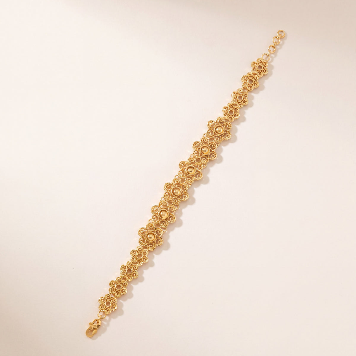 Casting Bracelet (D20), 925 silver 24K gold plated