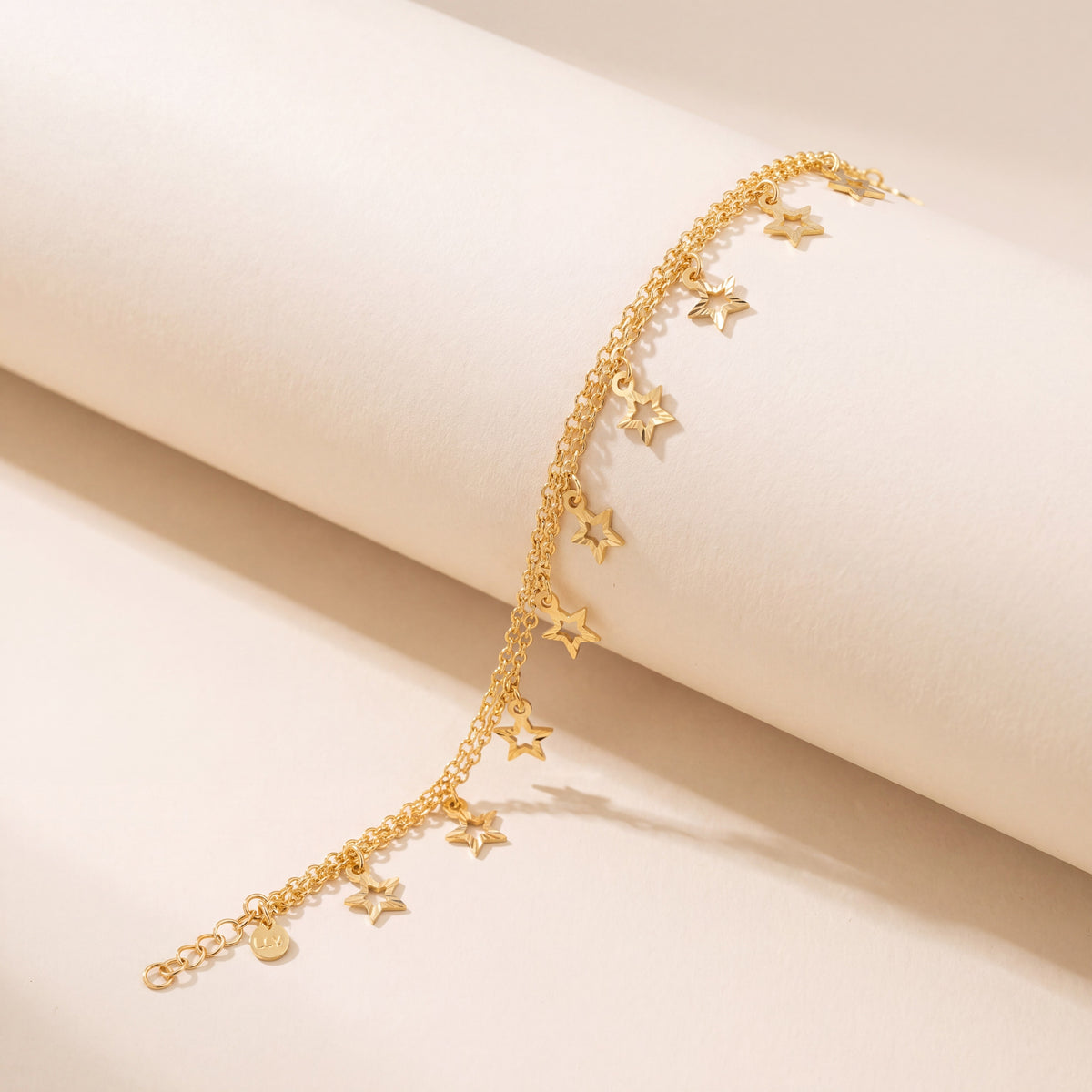 Charm Bracelet (D38), 925 silver 24K gold plated