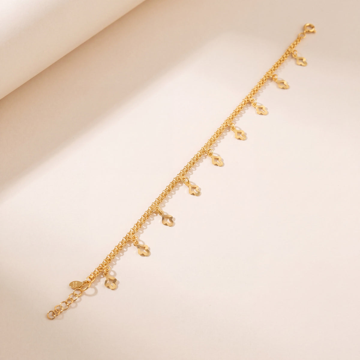 Charm Bracelet (D42), 925 silver 24K gold plated