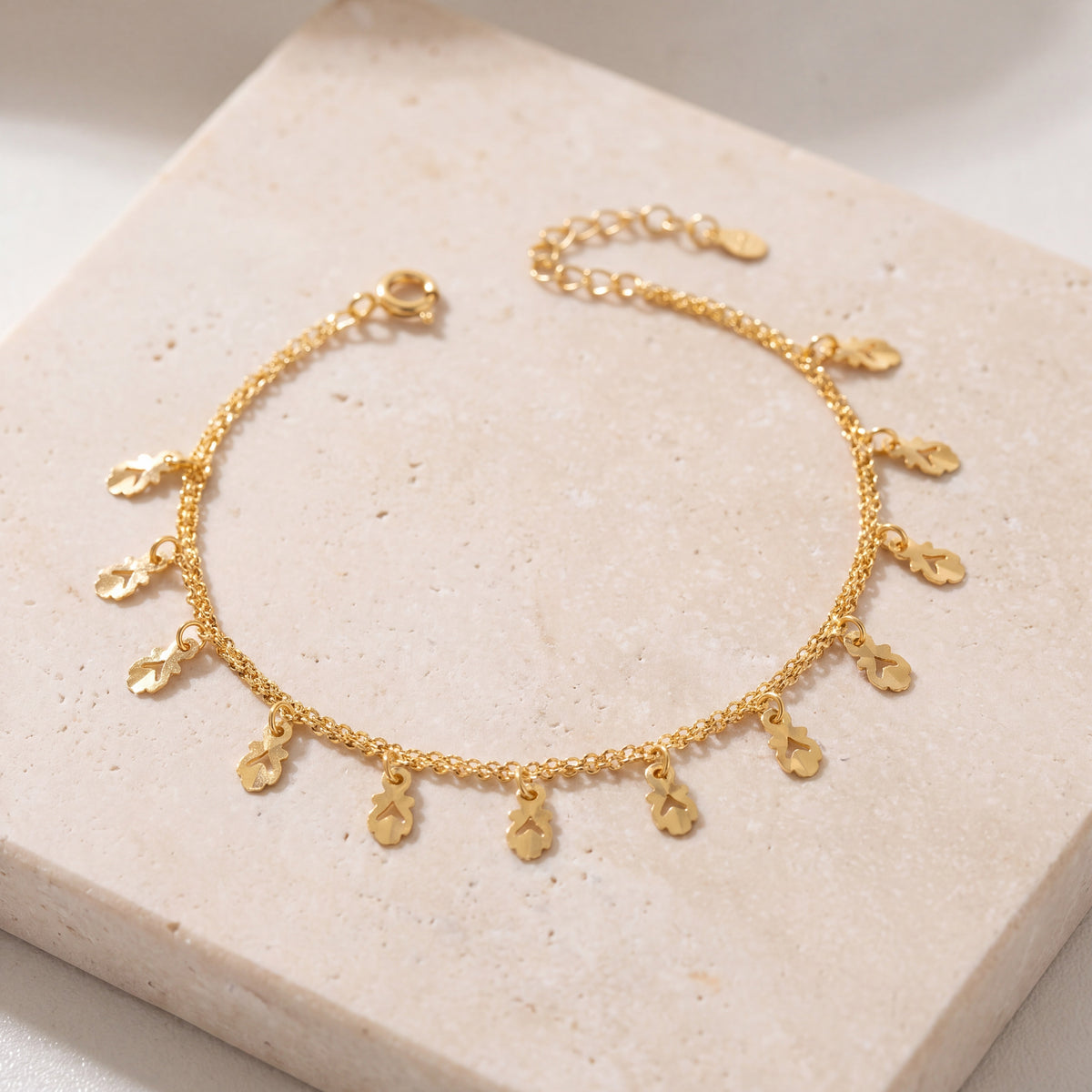 Charm Bracelet (D43) on travertine
