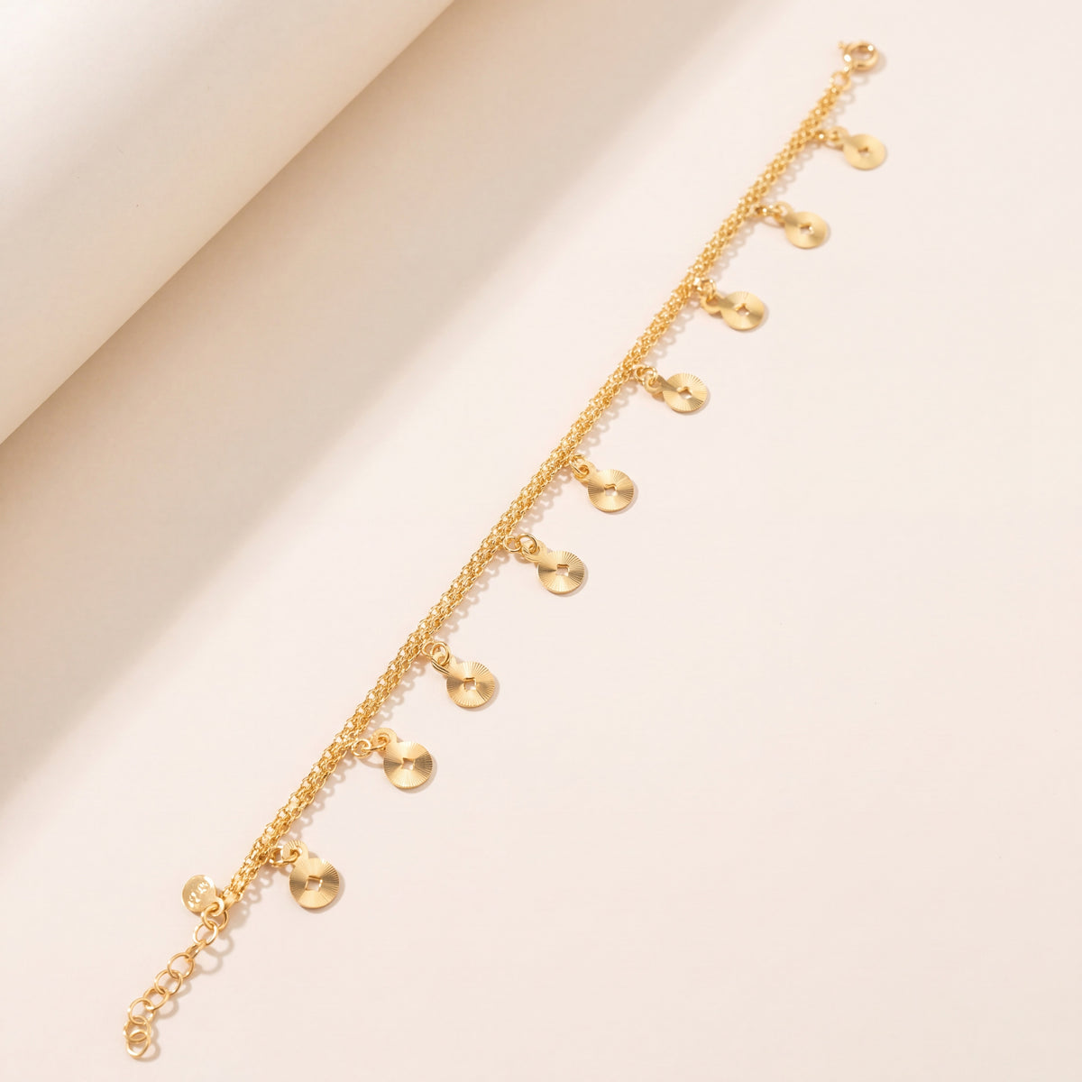 Charm Bracelet (D49), 925 silver 24K gold plated