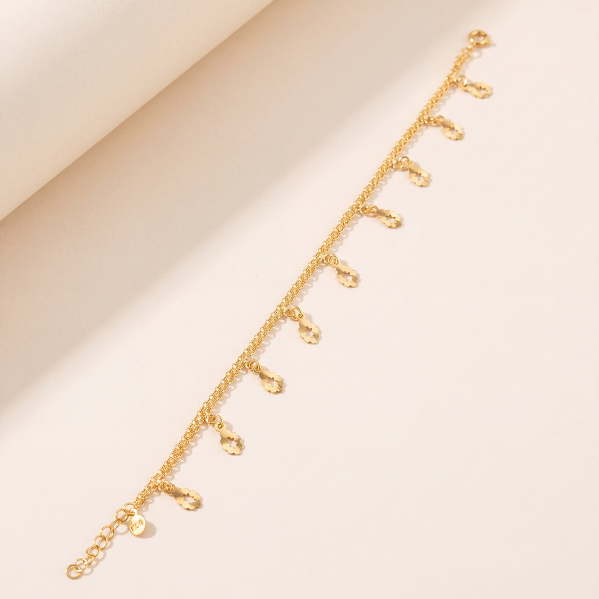 Charm Bracelet (D51), 925 silver 24K gold plated