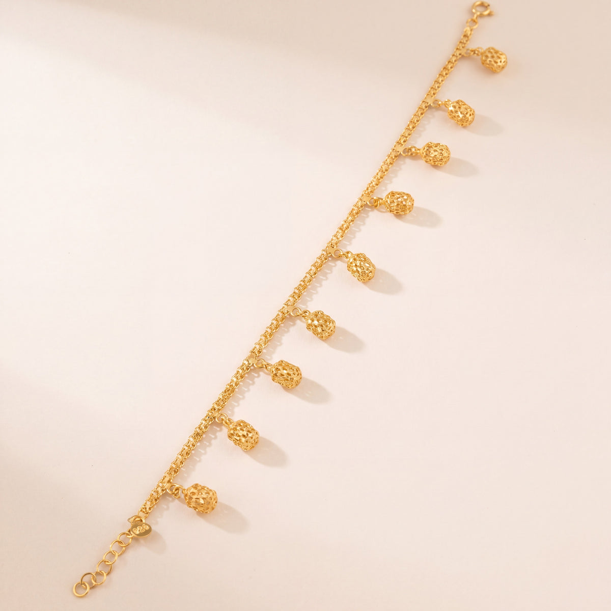 Charm Bracelet (D55), 925 silver 24K gold plated