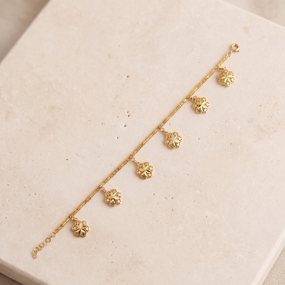 Clover Bracelet (D3) on travertine
