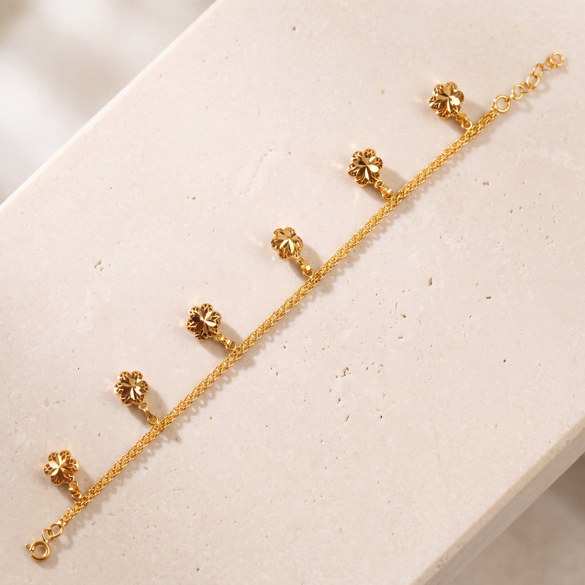 Clover Bracelet (D4) on travertine