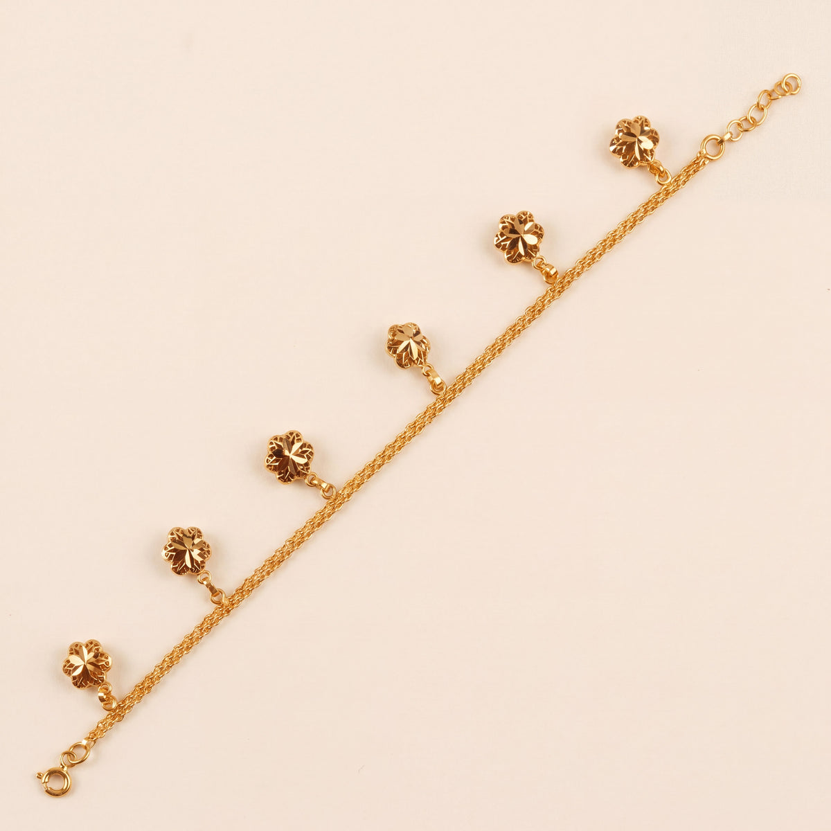 Clover Bracelet (D4), 925 silver 24K gold plated