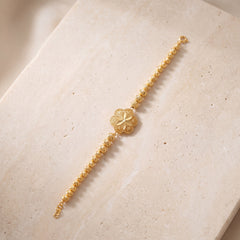 Clover Bracelet with Beads (D1) on travertine