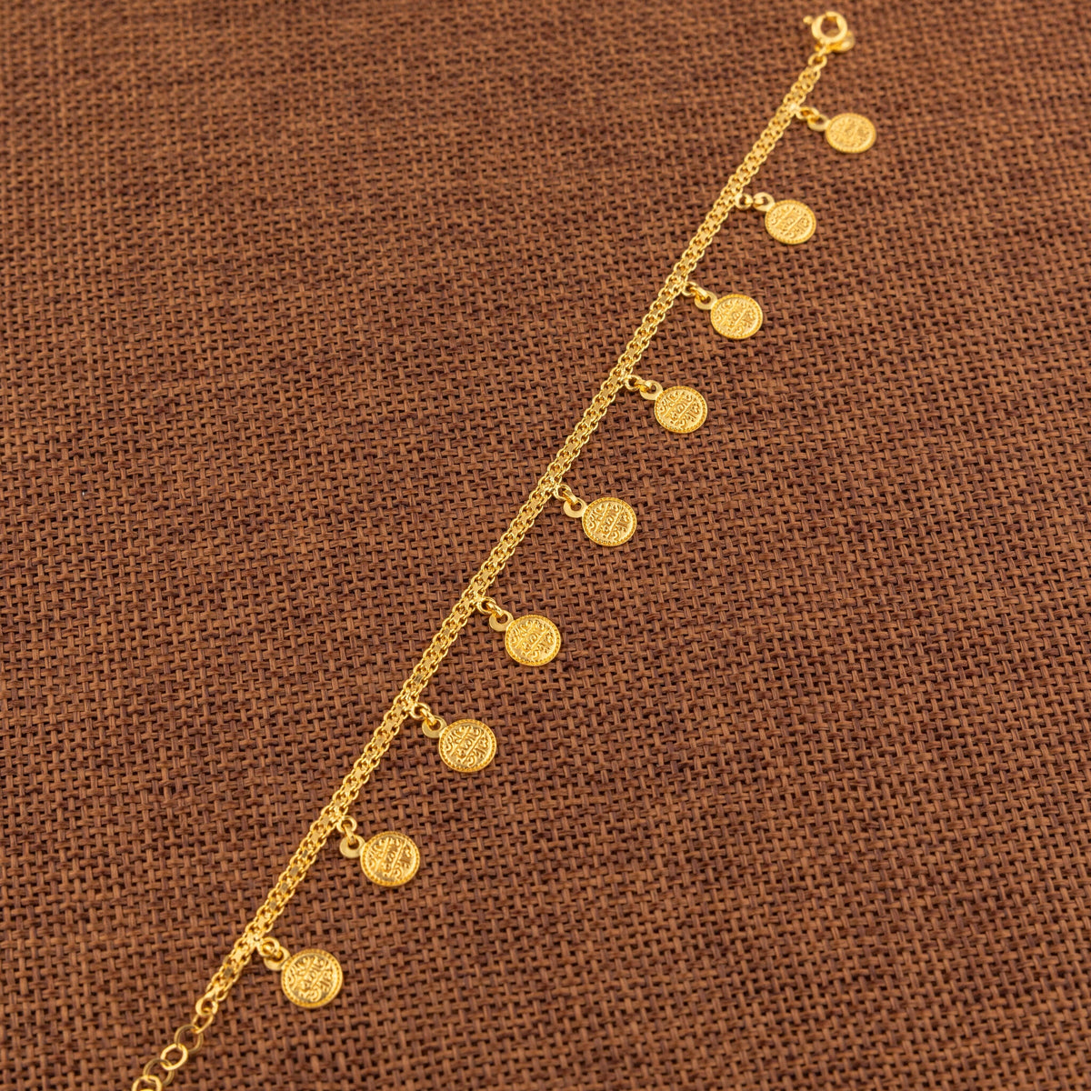 Coin Bracelet (D6) - 925 Silver & 24K Gold Plated