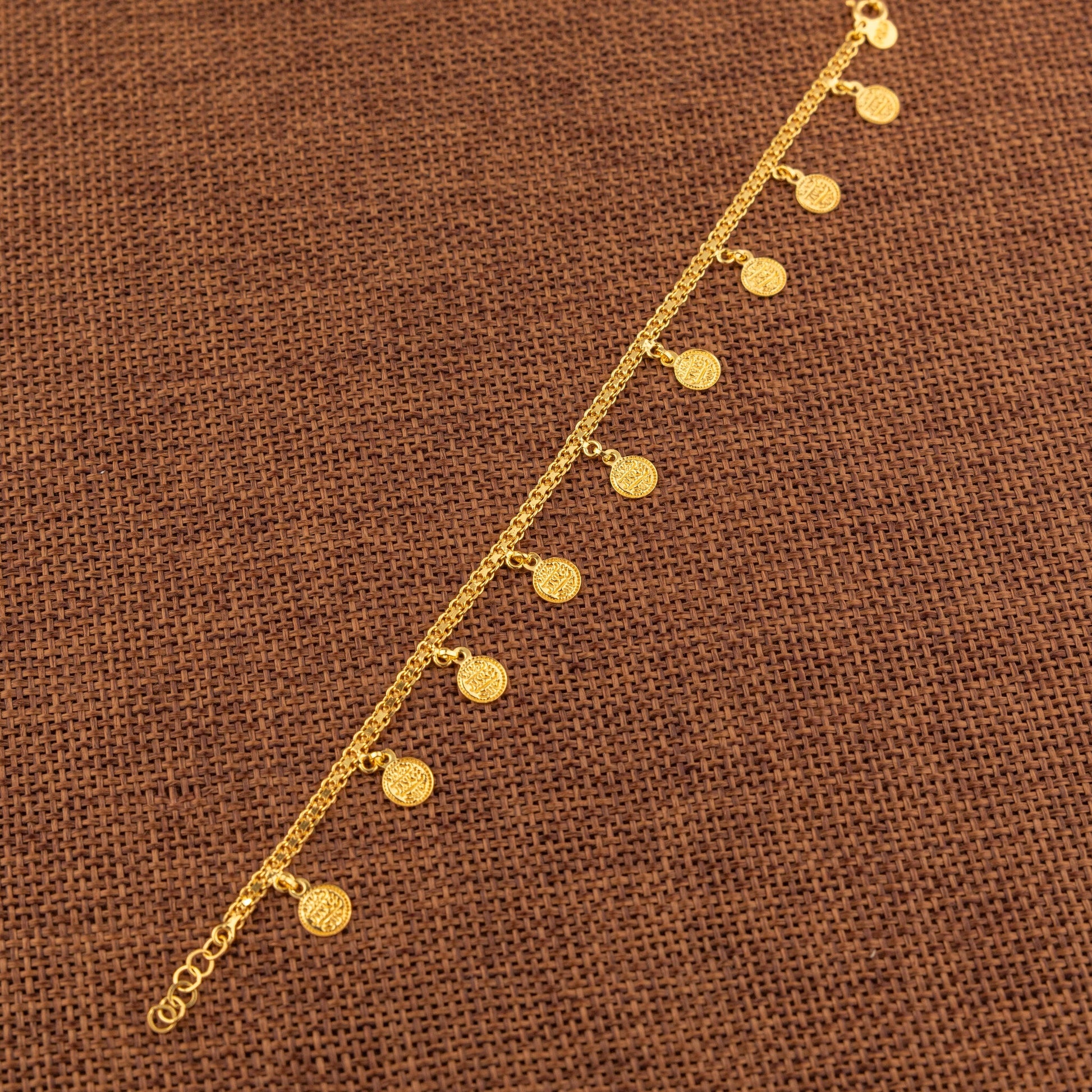 Coin Bracelet (D7) - 925 Silver & 24K Gold Plated