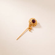 Daboos (D63) traditional Omani scarf pin, 925 silver 24K gold plated, studio photo