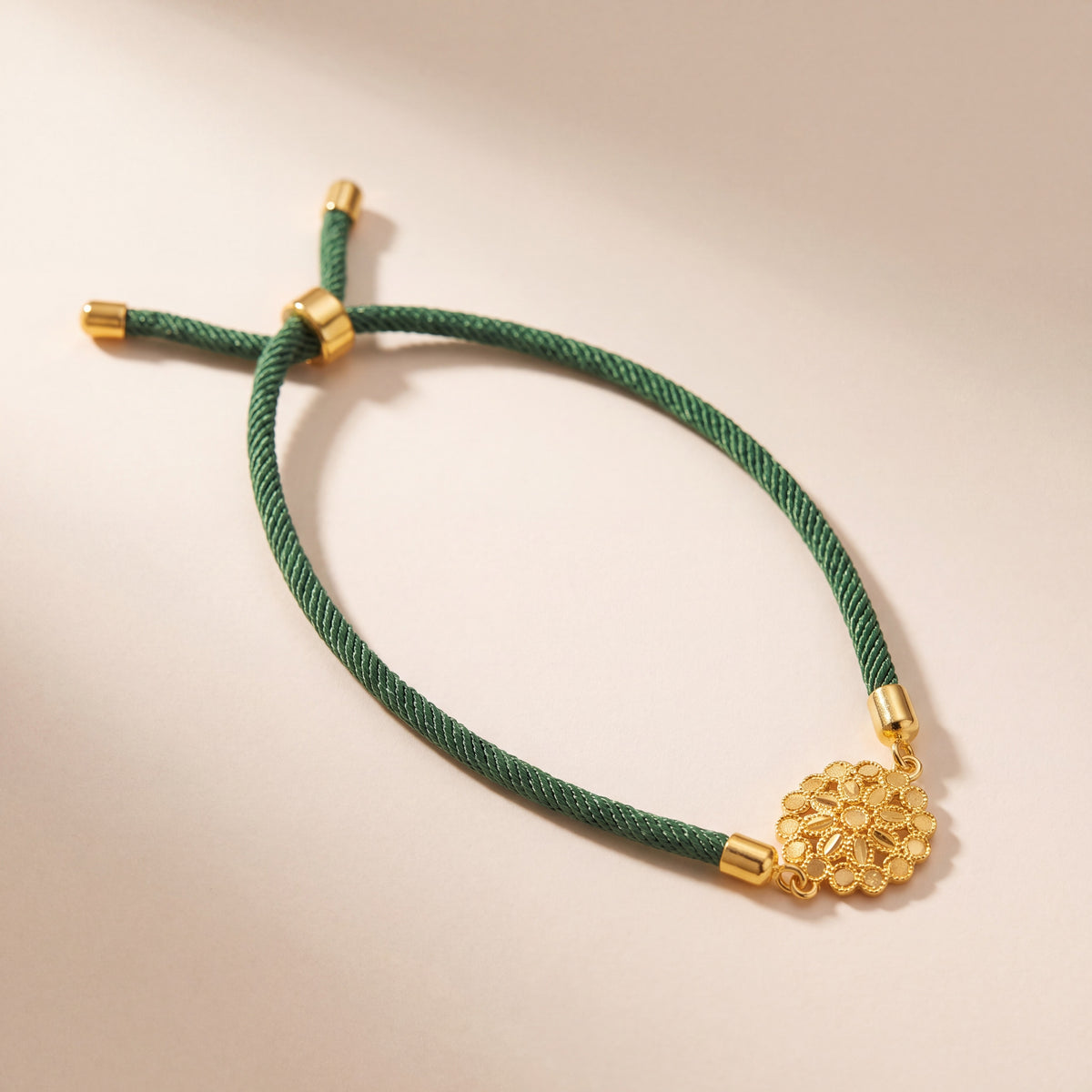 Dahlia Thread Bracelet, 925 silver 24K gold plated