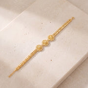 Diamond Cut Circle Bracelet (D1) on travertine