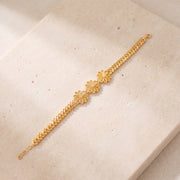 Diamond Cut Flower Bracelet (D1) on travertine