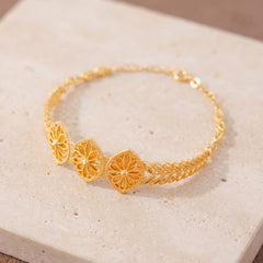 Diamond Cut Marquise Cuff Bracelet (D1) on travertine