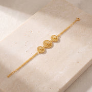 Diamond Cut Oval Bracelet (D2) on travertine