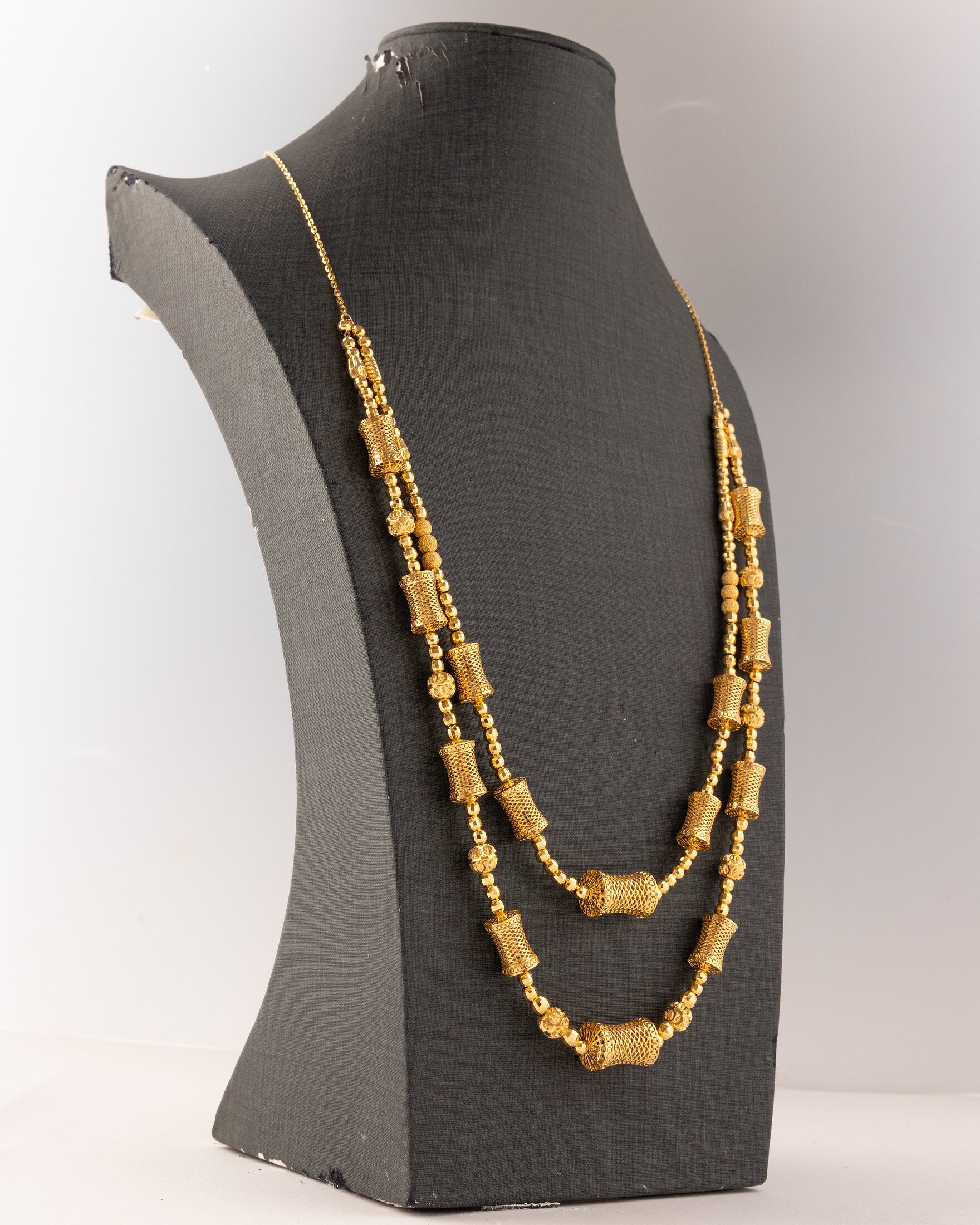 2 Line RP Mala (D1) - Silver 925 & Gold Plated - Falaq Jewellery Oman