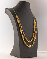 2 Line RP Mala (D10) - Silver 925 & Gold Plated - Falaq Jewellery Oman