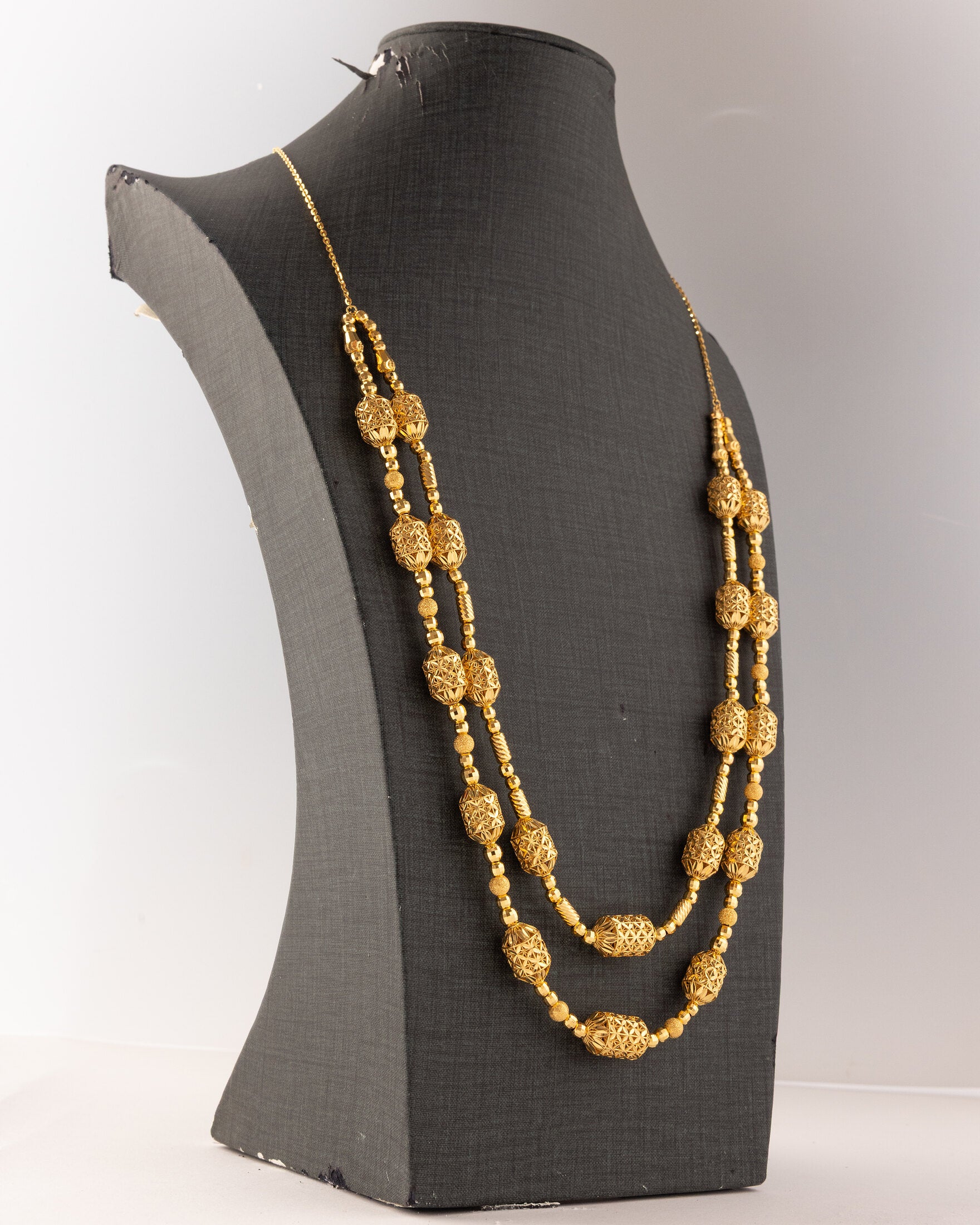 2 Line RP Mala (D3) - Silver 925 & Gold Plated - Falaq Jewellery Oman