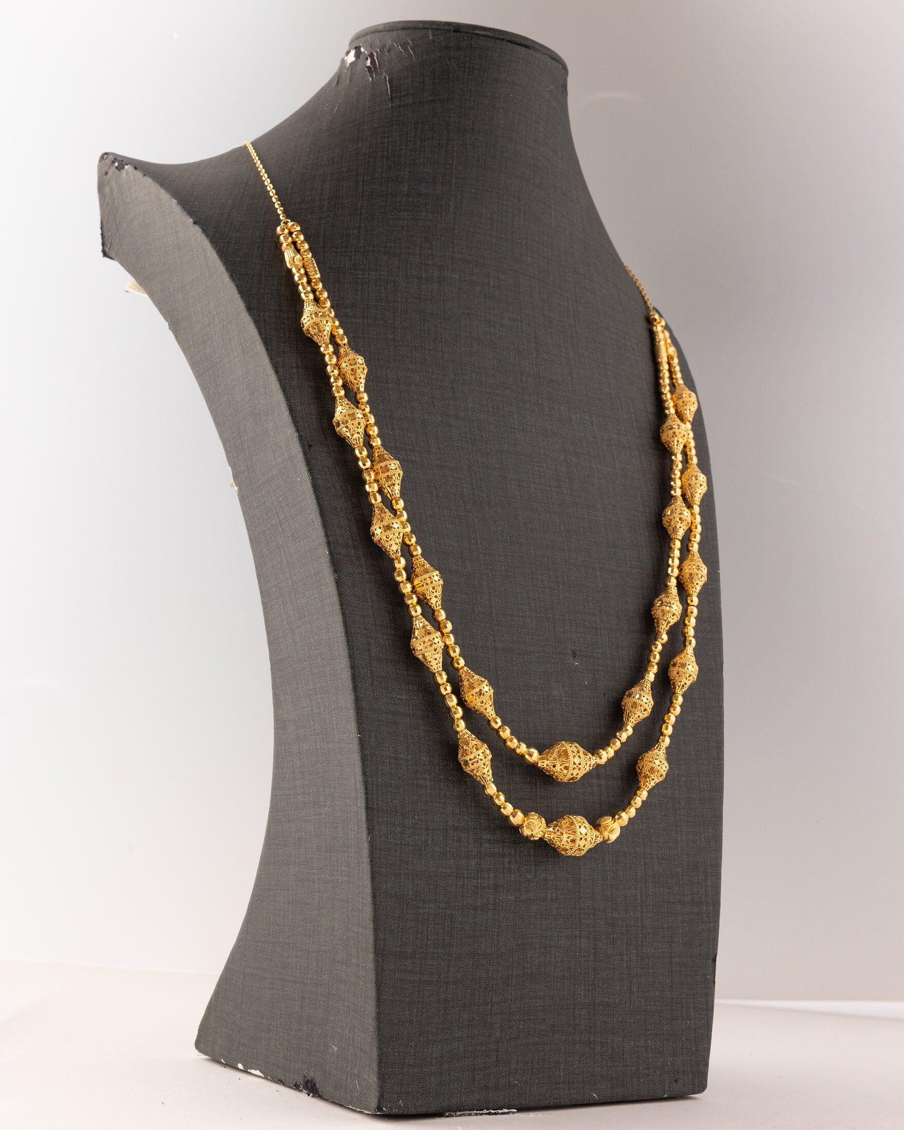 2 Line RP Mala (D4) - Silver 925 & Gold Plated - Falaq Jewellery Oman