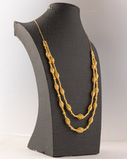 2 Line RP Mala (D6) - Silver 925 & Gold Plated - Falaq Jewellery Oman