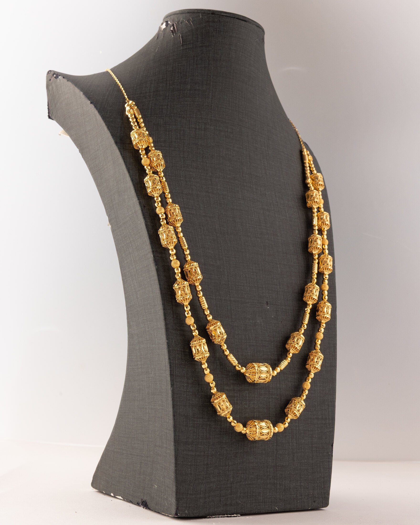 2 Line RP Mala (D7) - Silver 925 & Gold Plated - Falaq Jewellery Oman