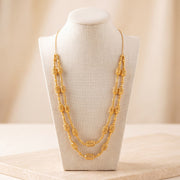 2 Line RP Mala Necklace 3 on travertine