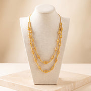 2 Line RP Mala Necklace 7 on travertine