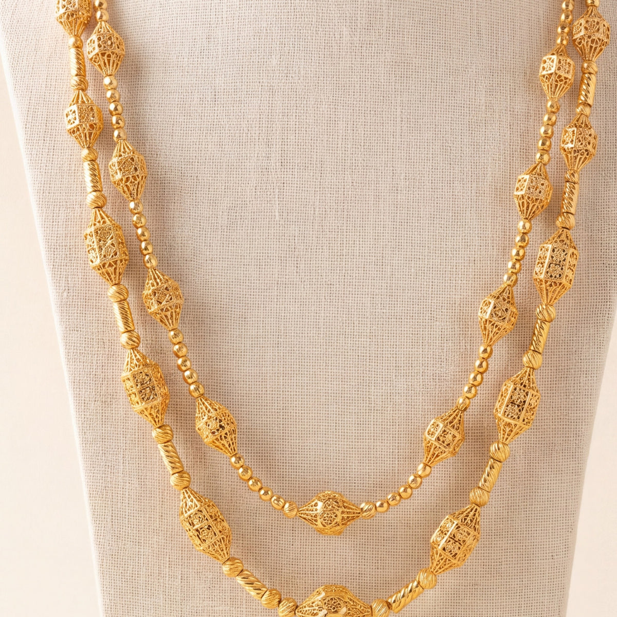 2 Line RP Mala Necklace 8 design detail