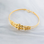 2 Line Kid's Beads Cuff Bracelet (D100) - 925 Silver & 24K Gold Plated - Falaq Jewellery Oman