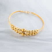 2 Line Kid's Beads Cuff Bracelet (D102) - 925 Silver & 24K Gold Plated - Falaq Jewellery Oman
