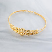 2 Line Kid's Beads Cuff Bracelet (D105) - 925 Silver & 24K Gold Plated - Falaq Jewellery Oman