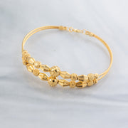 2 Line Kid's Beads Cuff Bracelet (D107) - 925 Silver & 24K Gold Plated - Falaq Jewellery Oman