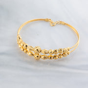2 Line Kid's Beads Cuff Bracelet (D108) - 925 Silver & 24K Gold Plated - Falaq Jewellery Oman