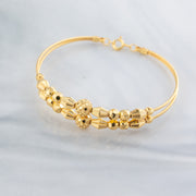 2 Line Kid's Beads Cuff Bracelet (D110) - 925 Silver & 24K Gold Plated - Falaq Jewellery Oman