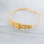 2 Line Kid's Beads Cuff Bracelet (D111) - 925 Silver & 24K Gold Plated - Falaq Jewellery Oman