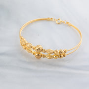 2 Line Kid's Beads Cuff Bracelet (D112) - 925 Silver & 24K Gold Plated - Falaq Jewellery Oman