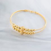 2 Line Kid's Beads Cuff Bracelet (D113) - 925 Silver & 24K Gold Plated - Falaq Jewellery Oman