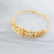 2 Line Kid's Beads Cuff Bracelet (D114) - 925 Silver & 24K Gold Plated - Falaq Jewellery Oman