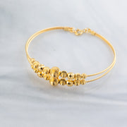 2 Line Kid's Beads Cuff Bracelet (D115) - 925 Silver & 24K Gold Plated - Falaq Jewellery Oman