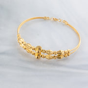 2 Line Kid's Beads Cuff Bracelet (D116) - 925 Silver & 24K Gold Plated - Falaq Jewellery Oman