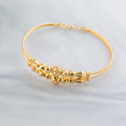 2 Line Kid's Beads Cuff Bracelet (D117) - 925 Silver & 24K Gold Plated - Falaq Jewellery Oman