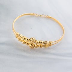 2 Line Kid's Beads Cuff Bracelet (D117) - 925 Silver & 24K Gold Plated - Falaq Jewellery Oman