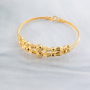 2 Line Kid's Beads Cuff Bracelet (D118) - 925 Silver & 24K Gold Plated - Falaq Jewellery Oman