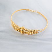 2 Line Kid's Beads Cuff Bracelet (D123) - 925 Silver & 24K Gold Plated - Falaq Jewellery Oman