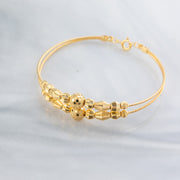 2 Line Kid's Beads Cuff Bracelet (D124) - 925 Silver & 24K Gold Plated - Falaq Jewellery Oman