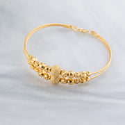 2 Line Kid's Beads Cuff Bracelet (D126) - 925 Silver & 24K Gold Plated - Falaq Jewellery Oman